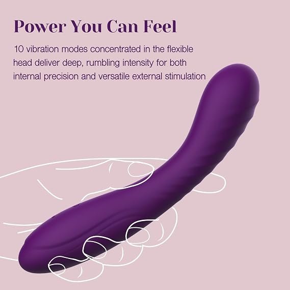 Waterproof rechargeable curved silicone vibrator