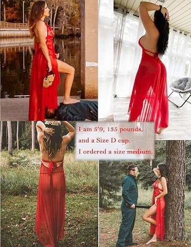 Women’s floral lace babydoll lingerie dress with deep V neckline