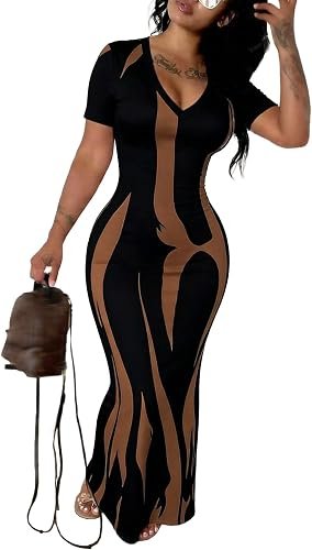 Women's long bodycon maxi dress featuring a back slit