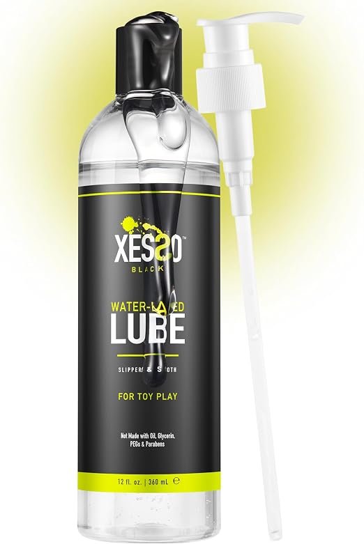XESSO water-based toy lubricant in a 12 fl oz bottle.